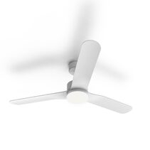Erskine 52" DC 3 Blade Ceiling Fan With 16W LED Dimmable Light White / Tri-Colour - ERSKINE/52/LT/WH
