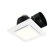 Sarico Square Small Exhaust Fan With 12W LED Light White / Tri-Colour - 22375/05