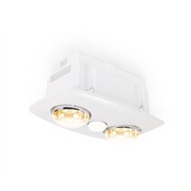 Thredbo 2 Light 3 in 1 Bathroom Heater & Exhaust With LED R63 White - THREDBO/2LT/WH