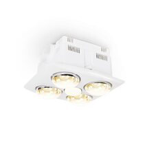 Thredbo 4 Light 3 in 1 Bathroom Heater & Exhaust With LED R80 White - THREDBO/4LT/WH