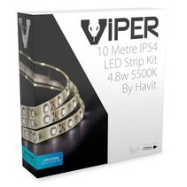 Viper 4.8W 24V DC 10 Meter LED Strip Kit / Cool White - VPR9734IP54-60-10M