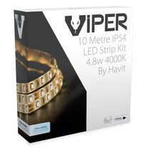 Viper 4.8W 24V DC 10 Meter LED Strip Kit / Neutral White - VPR9735IP54-60-10M
