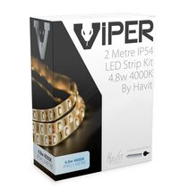 Viper 4.8W 12V DC 2 Metre LED Strip Kit / Neutral White - VPR9735IP54-60-2M