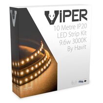 Viper 9.6W 24V DC 10 Metre LED Strip Kit / Warm White - VPR9743IP20-120-10M