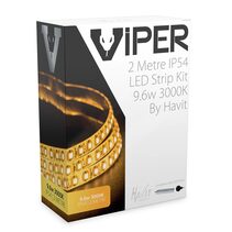 Viper 9.6W 24V DC 2 Metre LED Strip Kit / Warm White - VPR9743IP54-120-2M