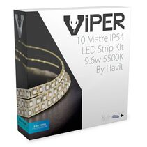 Viper 9.6W 24V DC 10 Metre LED Strip Kit / Cool White - VPR9744IP54-120-10M