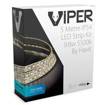 Viper 9.6W 24V DC IP54 5 Metre LED Strip Kit / Cool White - VPR9744IP54-120-5M