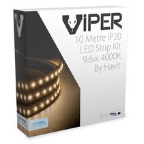 Viper 9.6W 24V DC 10 Metre LED Strip Kit / Natural White - VPR9745IP20-120-10M