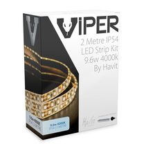 Viper 9.6W 24V DC 2 Metre LED Strip Kit / Natural White - VPR9745IP54-120-2M