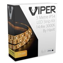 Viper 14.4W 12V DC 5 Metre LED Strip Kit / Warm White - VPR9783IP54-60-5M