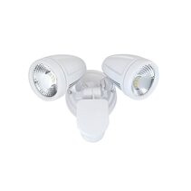 Illume 20W Twin LED Spotlight with Sensor White / Cool White - ILLUME EX2S-WH