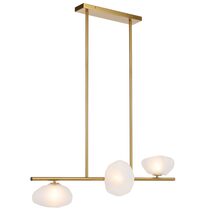 Zecca 3 Light Pendant Antique Gold / Frosted - ZECCA PE3H-AGFR