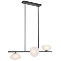 Zecca 3 Light Pendant Black / Frosted - ZECCA PE3H-BKFR