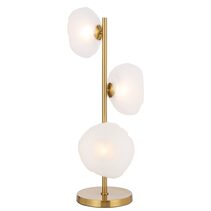 Zecca 3 Light Table Lamp Antique Gold / Frosted - ZECCA TL3-AGFR
