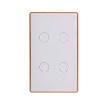 Wifi Four Gang Wall Switch White with Gold Trim - HV9120-4
