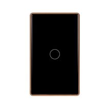 Wifi Single Gang Wall Switch Black with Gold Trim - HV9220-1