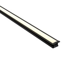 Recessed or Surface Mounted 2 Meter 25x16mm Winged Aluminium LED Profile Black - HV9695-2515-BLK-2M