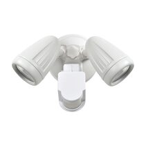 Seculite V 20W LED Twin Spotlight With Sensor White / Quinto - 201003S