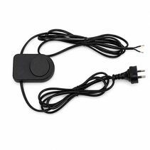 Floor Lamp 2 Core Flex & Plug With inline Foot Switch Black