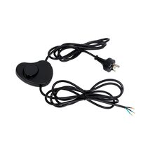 Floor Lamp 3 Pin Flex & Plug With inline Foot Switch Black