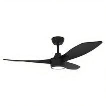 Blast 48" DC 3 Blade Ceiling Fan With 18W Tri-Colour Dimmable LED Black - 60146 + 60152