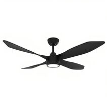 Blast 52" DC 4 Blade Ceiling Fan With 18W Tri-Colour Dimmable LED Black - 60149 + 60152
