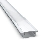 Recessed 2 Meter Winged Aluminium LED Strip Extrusion Silver - AQS-EXT-001-200-A1