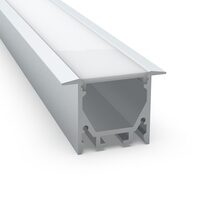 Recessed 2 Meter Aluminium LED Strip Extrusion White - AQS-EXT-017-200-A8
