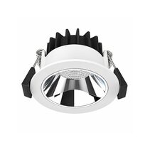 Recessed 10W Dimmable LED Downlight Silver + White / Tri-Colour - DL9455BC+WH