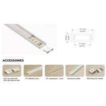 Surface Mounted 3 Meter Aluminium LED Profile Silver -  SW-A1506-L-3000-S (SET)