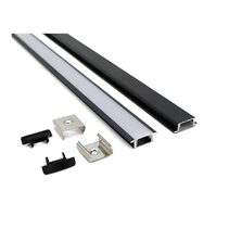 Recessed 3 Meter Aluminium LED Profile Black -  SW-A1708-3M BK