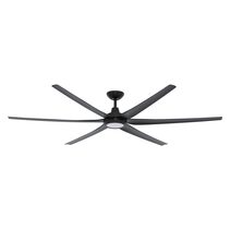 Glide 80" DC 5 Blade Ceiling Fan With 18W Tri-Colour Dimmable LED Black - 60157 + 60162