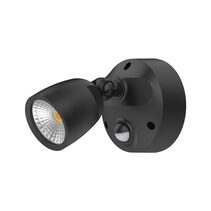 Muro Eco 10W LED Single Head Polycarbonate Coastal Spotlight With Sensor Black / Tri-Colour - 25072