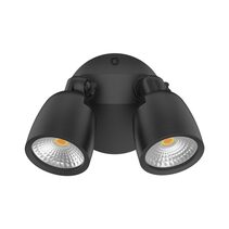 Muro Eco 20W LED Twin Head Polycarbonate Coastal Spotlight Black / Tri-Colour - 25074