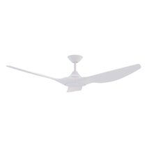 Strike 60" DC 3 Blade Ceiling Fan With 18W Tri-Colour Dimmable LED White / White - 60135 + 60140