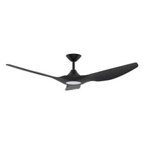 Strike 60" DC 3 Blade Ceiling Fan With 18W Tri-Colour Dimmable LED Black / Black - 60136 + 60141