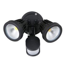 Pollux 7 30W Double Adjustable LED Spotlight with Sensor Black / Tri-Colour - AC4262BLK