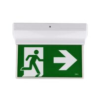 Mirach 3 2.5W Surface Mounted LED Exit Sign with Emergency Light White / Cool White - SP-2003WH