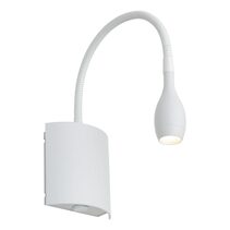 Lund 3W LED Switched Flexible Wall Light White / Warm White - LUND1WLEDWHT