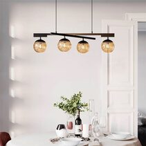 Labelle 4 Light Pendant Black / Amber - 4201750-5503