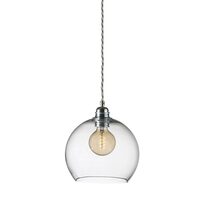 Rowan Medium Pendant Matt Silver / Clear - LA101612
