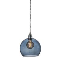 Rowan Medium Pendant Matt Silver / Deep Blue - LA101618