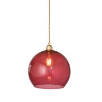Rowan Large Pendant Matt Gold / Ruby - LA101646