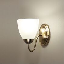 Rochester Traditional Glass Wall Light Antique Brass - OL65321/1AB