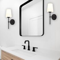 Kinbury Glass Wall Light Black - OL69463BK