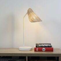 Malta Rattan Table Lamp White - SL98841WH