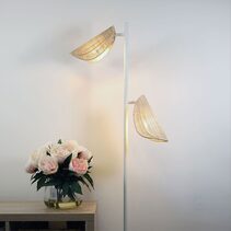 Malta Rattan Floor Lamp White - SL98843WH