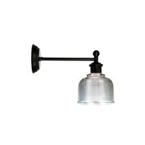 Boulton Retro Wall Light Complete with Glass Black / Clear