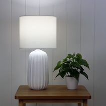 Benjy.25 Ceramic Table Lamp White - OL90111WH
