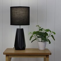 Shelly Ceramic Table Lamp Black - OL90115BK